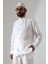 Erkek Müslin Hakim Yaka Gömlek Pantolon Ikili Takım Hac ve Umre Kıyafeti - Beyaz (Cnr) 5