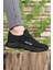Siyah Sneaker 0012072 Unisex Düz Topuklu Tekstil Malzeme Ortopedik Tabanlı 1