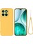 Honor X8C 4g Sıvı Silikon Kılıf Telefon Arka Kapağı El Kayışı Ile-Sarı (Yurt Dışından) 1