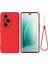 Honor 300 Ultra/honor 300 Pro Kılıf Sıvı Silikon Telefon Arka Kapağı El Kayışı Ile-Kırmızı (Yurt Dışından) 1