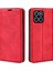 Honor X8 5g Skin-Touch Hissi Manyetik Otomatik Emici Telefon Standı Kılıf Pu Deri Folio Flip Cüzdan Kapağı-Kırmızı (Yurt Dışından) 1