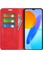 Honor X8 5g Skin-Touch Hissi Manyetik Otomatik Emici Telefon Standı Kılıf Pu Deri Folio Flip Cüzdan Kapağı-Kırmızı (Yurt Dışından) 2
