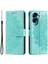 Honor 90 Lite 5G/X50I 5g Deri Cüzdan Telefon Kılıfı Mandala Çiçek Baskılı Stand Kılıf Askılı-Yeşil (Yurt Dışından) 1