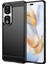 Honor 90 Pro Karbon Fiber Dokulu Telefon Kılıfı Yumuşak Tpu Fırçalanmış Düşmeye Lı Kılıf-Siyah (Yurt Dışından) 1