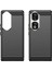Honor 90 Pro Karbon Fiber Dokulu Telefon Kılıfı Yumuşak Tpu Fırçalanmış Düşmeye Lı Kılıf-Siyah (Yurt Dışından) 3
