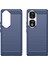 Honor 90 Pro Karbon Fiber Dokulu Telefon Kılıfı Yumuşak Tpu Fırçalanmış Düşmeye Lı Kılıf-Mavi (Yurt Dışından) 3