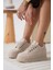 Alice Kadın Bej Gizli Topuklu Sneaker 1