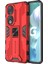 Honor 90 Düşmeye Karşı Telefon Kılıfı Kickstand Sert Pc+Yumuşak Tpu Koruyucu Kılıf-Kırmızı (Yurt Dışından) 1