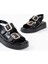 Shery Siyah Cilt Sandalet 4