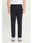 Regular Fit Normal Kesim Lastik Bel Detaylı Lacivert Chino Pantolon 3