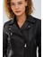 Bella Kadın Siyah Slim-Fit Biker Deri Ceket 6