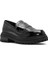 Kadın Siyah Kalın Tabanlı Deri Maskülen Loafer 24WFD184122 6
