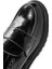 Kadın Siyah Kalın Tabanlı Deri Maskülen Loafer 24WFD184122 9