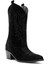 Kadın Siyah Süet Deri Kovboy Bot 24WFD152610 8