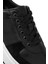 Erkek Siyah Bağcıklı Kalın Tabanlı Deri Sneaker 24WFD611118 9