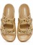 Kadın Bej Hasır Taşlı Terlik 25SFD4403M7 7