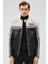 Takeoff Erkek Siyah Armalı Deri Ceket 24WGM6511WF 6