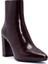 Gritti Kadın Bordo Fermuarlı Kalın Topuklu Rugan Deri Bot 24WFD110016 8