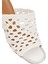 Kadın Beyaz Örgülü Kısa Kalın Topuklu Terlik 25SFE460918 10