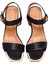Kadın Siyah Bilekten Bantlı Kısa Kalın Topuklu Sandalet 25SFE461918 6