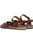 Kadın Kahverengi Deri Bodrum Sandalet 25SFD332118 6