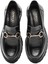 Kadın Siyah Tokalı Deri Maskülen Loafer 24WFD189122 7