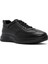 Erkek Siyah Bağcıklı Deri Casual Sneaker 24WFD676914 6