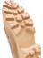 Kadın Bej Kalın Tabanlı Deri Maskülen Loafer 24WFD188718 9