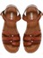 Kadın Kahverengi Deri Bodrum Sandalet 25SFD331918 7