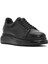 Erkek Siyah Bağcıklı Kalın Tabanlı Deri Sneaker 25SFD680018 6