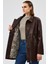 Dalida Kadın Kahverengi Oversize Deri Ceket 24WGD5212HN 7