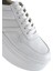 Kadın Beyaz Bağcıklı Kalın Tabanlı Deri Sneaker 25SFD370718 8
