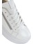 Kadın Beyaz Kalın Tabanlı Yandan Fermuarlı Bağcıklı Deri Sneaker 25SFD3702SM 10