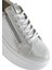 Kadın Gümüş Kalın Tabanlı Yandan Fermuarlı Deri Sneaker 25SFD3702SM 10