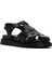 Kadın Siyah Bantlı Deri Comfort Sandalet 25SFD300418 6