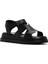 Kadın Siyah Deri Comfort Sandalet 25SFD300218 6