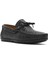 Erkek Siyah Kroko Desenli Deri Casual Loafer 25SFD7544E3 6