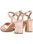 Kadın Pembe Bilekten Bağlamalı Metalik Kalın Topuklu Sandalet 25SFE466732 6