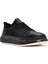 Erkek Siyah Kalın Tabanlı Bağcıklı Deri Sneaker 25SFD691418 6