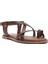 Kadın Kahverengi Parmak Arası Deri Bodrum Sandalet 25SFD333818 6