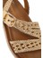 Kadın Altın Bantlı Hasır Deri Sandalet 25SFD5507M7 9