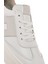 Kadın Beyaz Bağcıklı Kalın Tabanlı Deri Sneaker 25SFD371718 10