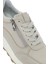 Kadın Bej Bağcıklı Yandan Fermuarlı Deri Sneaker 25SFD372118 8
