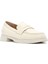 Kadın Krem Deri Maskülen Loafer 25SFD182318 6
