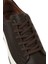 Erkek Kahverengi Bağcıklı Kalın Tabanlı Deri Sneaker 25SFD6882FT 9