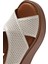 Kadın Krem Bilekten Bağlamalı Baskılı Dolgu Topuklu Deri Comfort Sandalet 25SFD342126 9