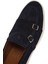 Erkek Lacivert Çift Tokalı Süet Deri Casual Loafer 25SFD750410 10