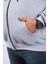 Mocgrande Büyük Beden Unisex Kapüşonlu 3ip Sweat 11701 Gri Melanj 9
