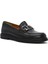 Kadın Siyah Tokalı Deri Loafer 25SFD510118 6