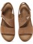 Kadın Taba Kalın Tabanlı Bilekten Tokalı Süet Deri Comfort Sandalet 25SFD342010 7